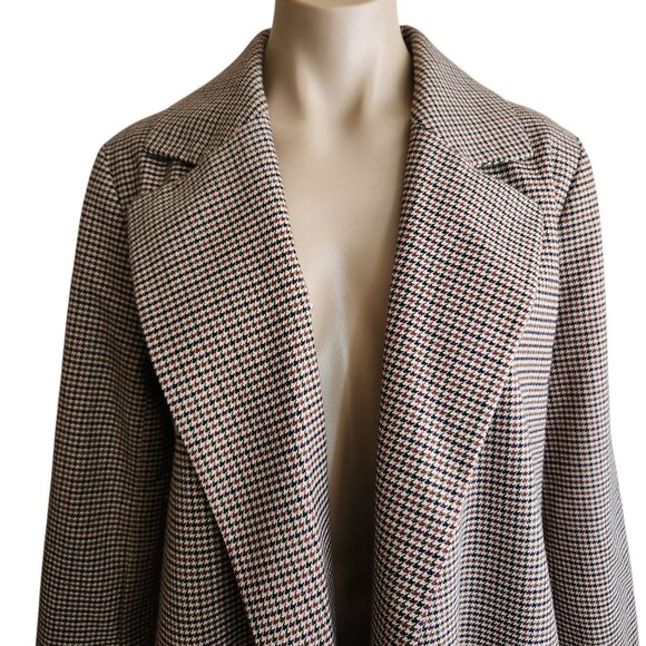 Ann Taylor Houndstooth Modern Blazer Open Front Jacket Pockets Size Small - Picture 7 of 9